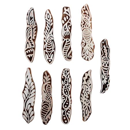 Set of 9 Piece New Mix Wooden Printing Block